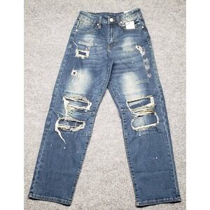 Rue21 Jeans Mens 26X30 (26X28) Blue Denim Loose Fit Supreme Flex Acid New